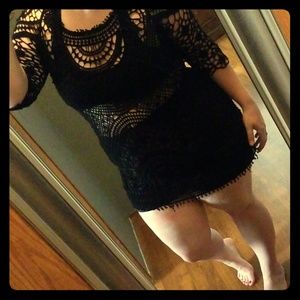 Black Crochet Dress